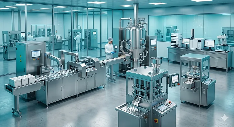 Illustrative oral solid dosage manufacturing